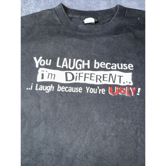 Vintage Hybrid Tee Adult L Large You LAUGH because im DiFFERENT... funny comedy - Picture 2 of 8